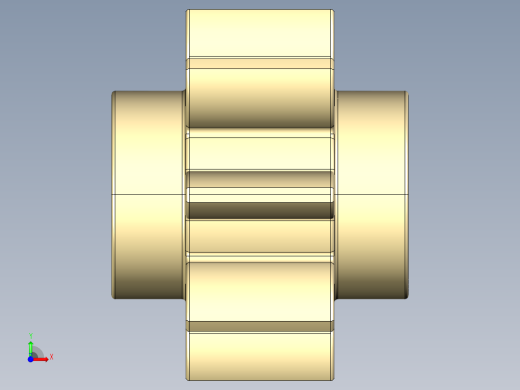 3647 Tan Technic Gear 8 Tooth.STEP前视缩略图