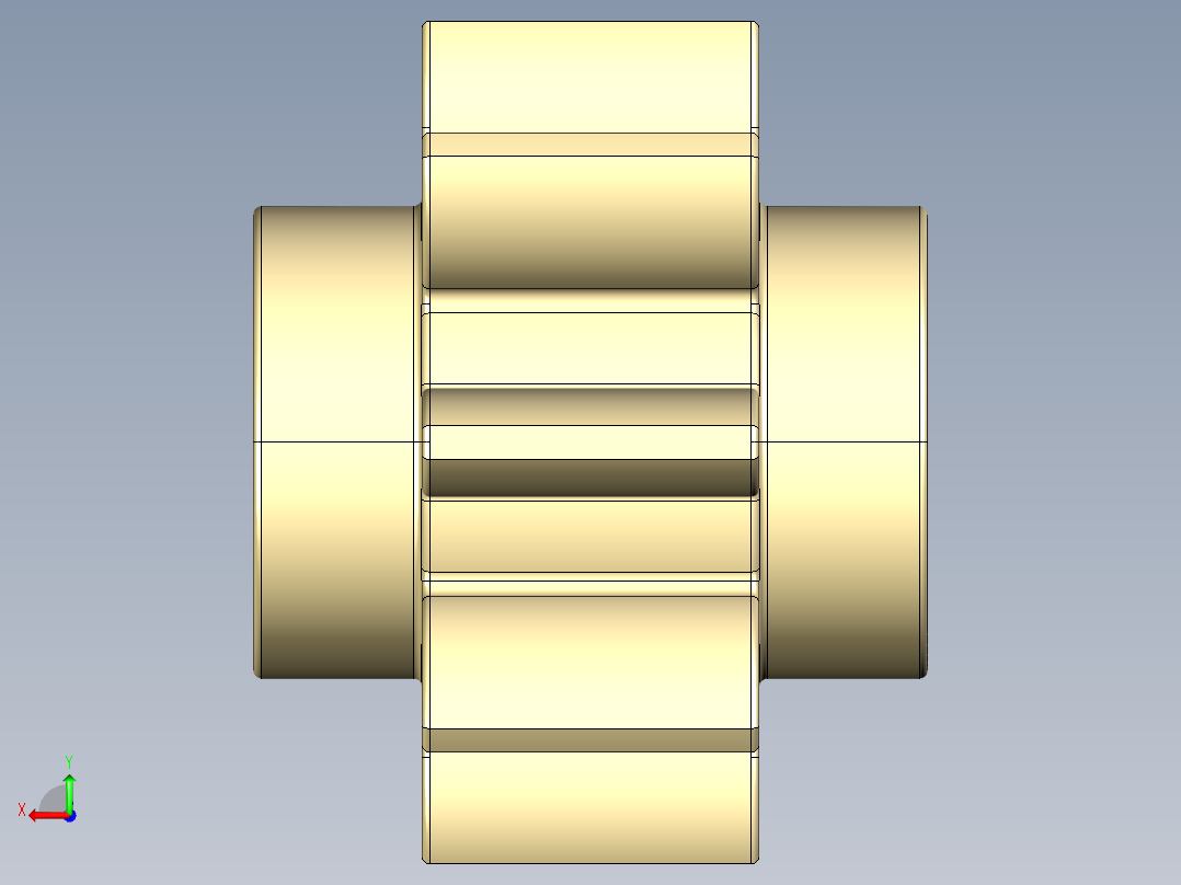 3647 Tan Technic Gear 8 Tooth.STEP后视图