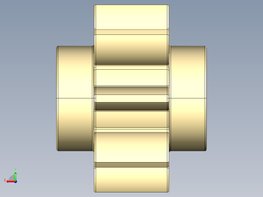 3647 Tan Technic Gear 8 Tooth.STEP后视缩略图