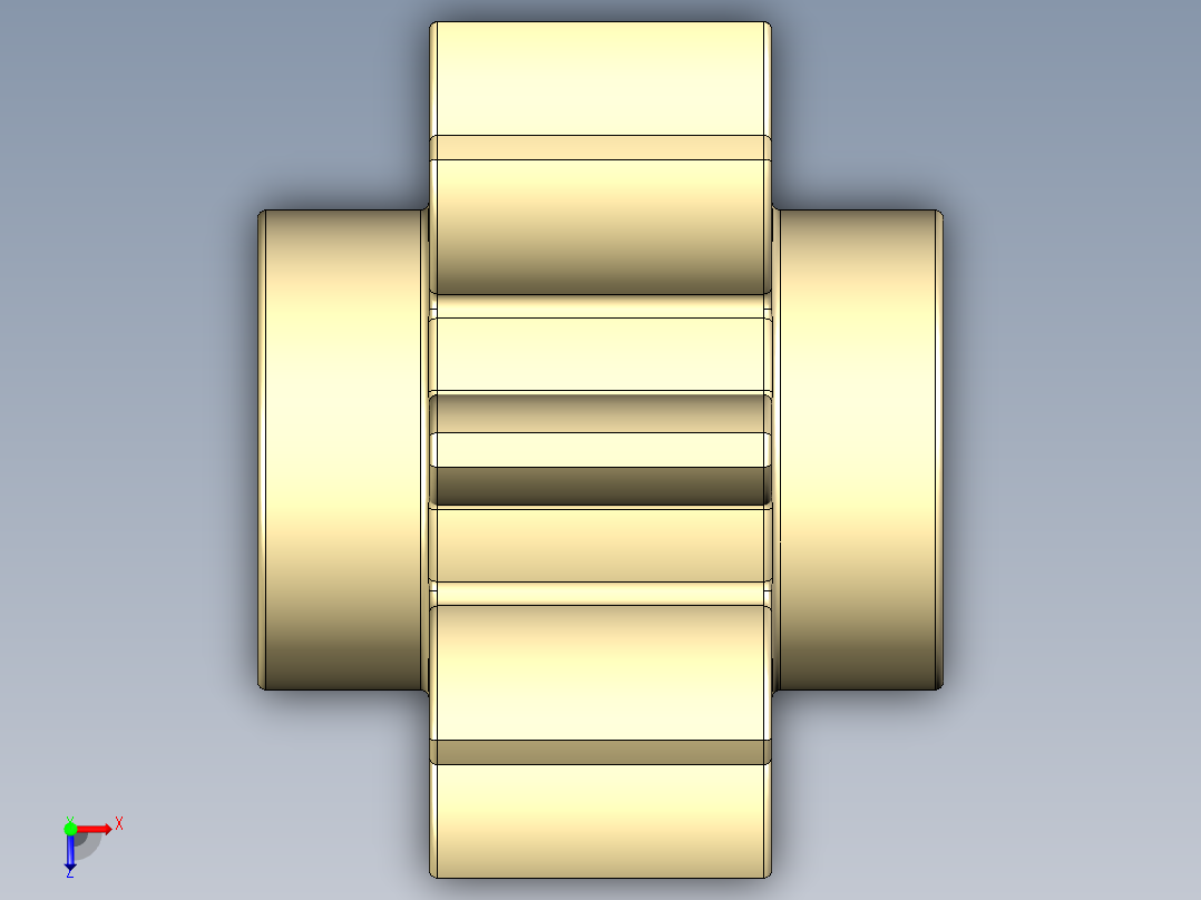 3647 Tan Technic Gear 8 Tooth.STEP俯视图