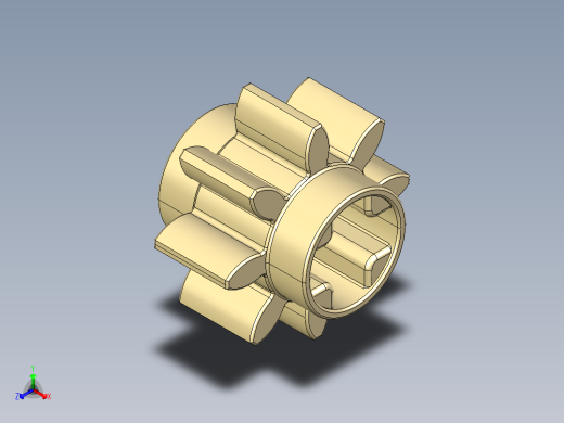 3647 Tan Technic Gear 8 Tooth.STEP正等轴测缩略图