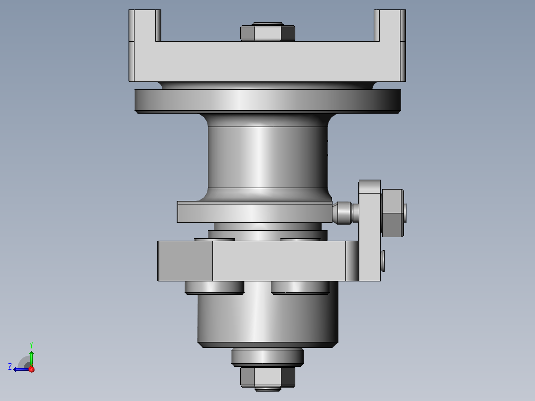 831004法兰盘加工工艺及钻4-φ9孔夹具设计【含三维SolidWorks】右视图