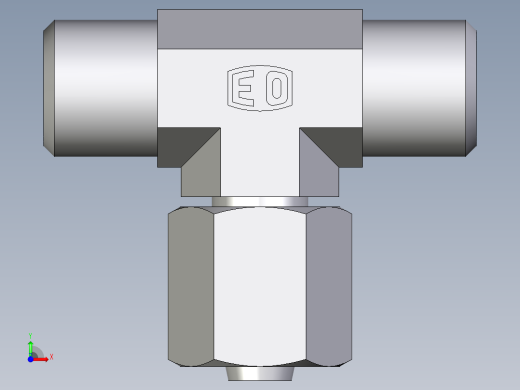 卡套式工业通用硬管接头EO_Swivel_nut_branch_tee_ET06LOMD71前视缩略图