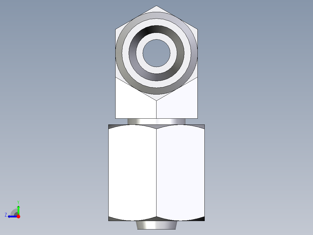 卡套式工业通用硬管接头EO_Swivel_nut_branch_tee_ET06LOMD71右视图