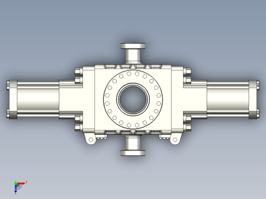 单闸板液压防喷器设计含三维二维说明书972406俯视缩略图