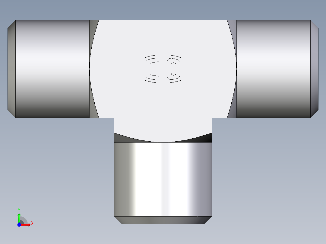 卡套式工业通用硬管接头EO_Union_tee_T06LCFX前视图