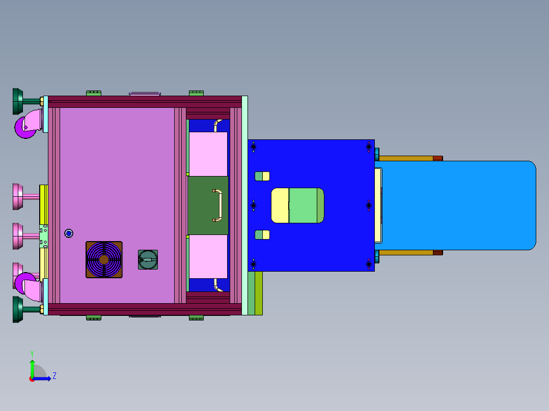 自动进料打磨条冲型机左视图