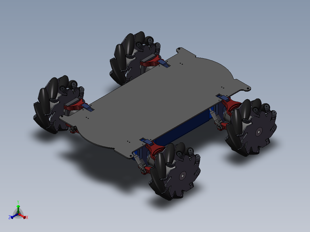 toy car麦克纳姆轮底盘简易结构3D图纸 STEP格式