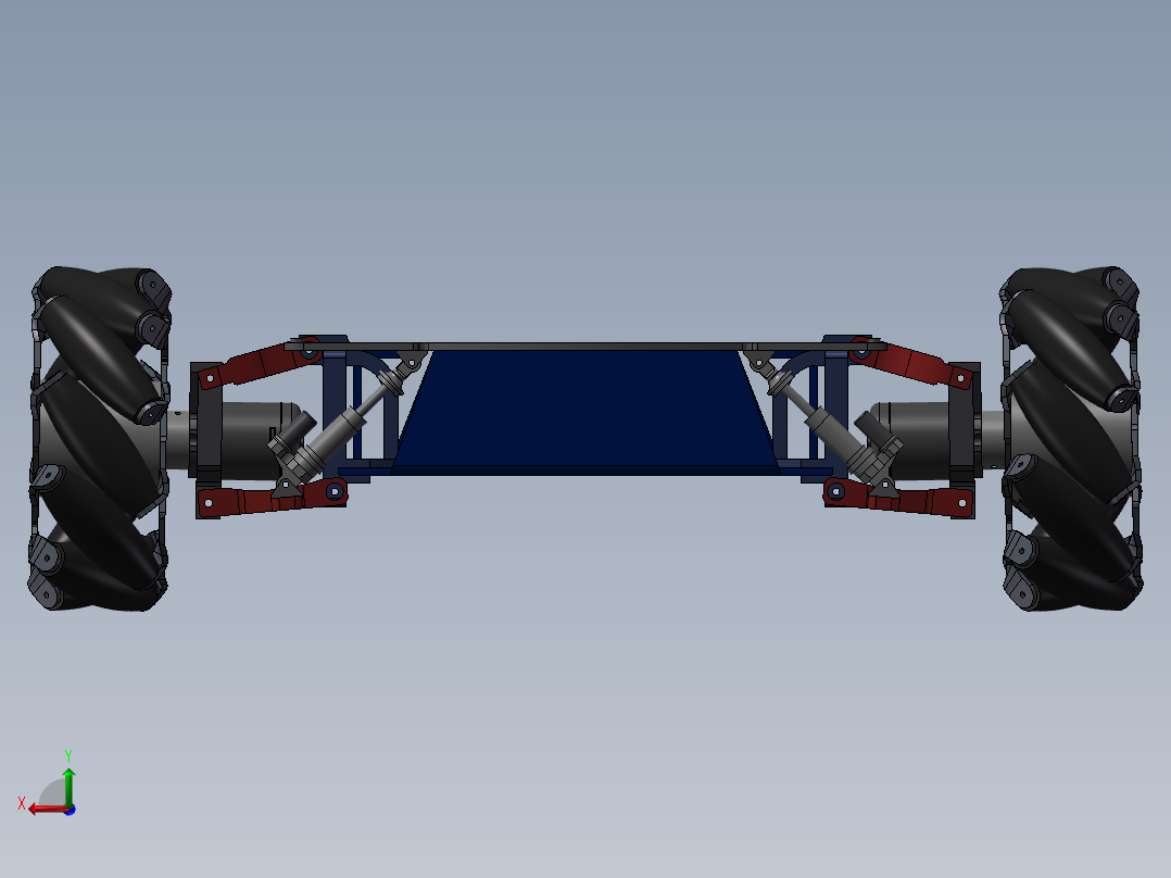 toy car麦克纳姆轮底盘简易结构3D图纸 STEP格式后视图