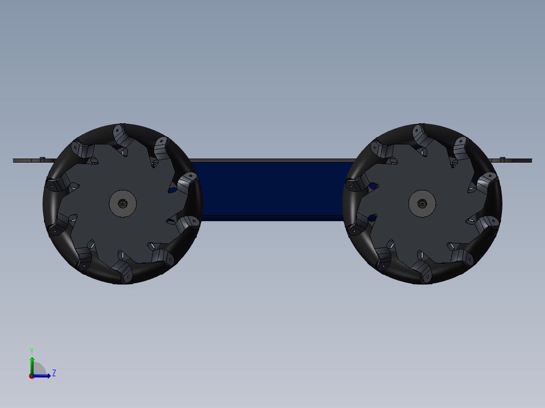 toy car麦克纳姆轮底盘简易结构3D图纸 STEP格式左视图