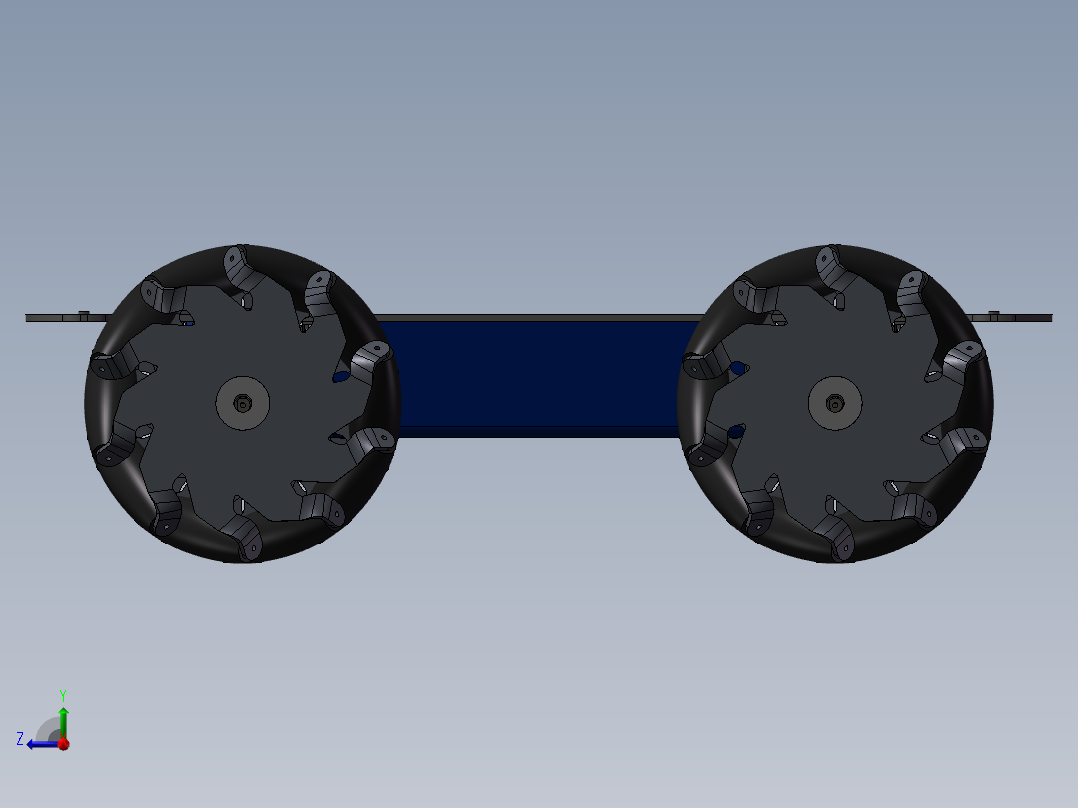 toy car麦克纳姆轮底盘简易结构3D图纸 STEP格式右视图