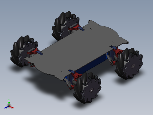 toy car麦克纳姆轮底盘简易结构3D图纸 STEP格式正等轴测缩略图
