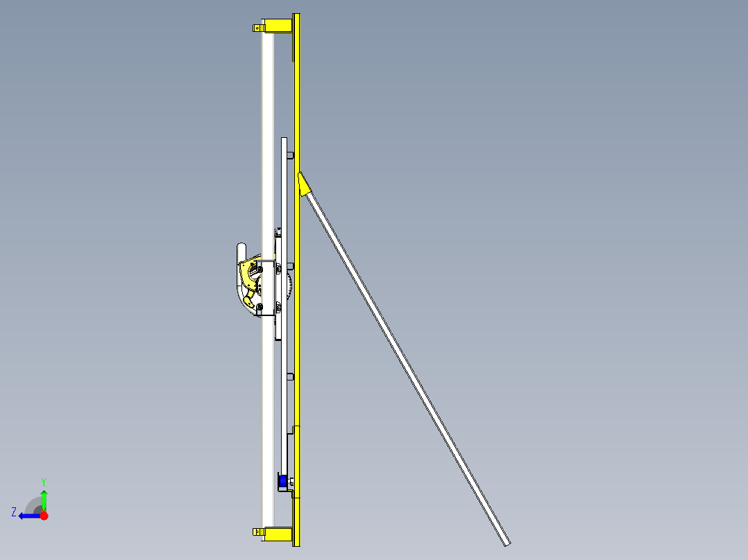 竖板锯3D数模图纸 x_t格式右视图