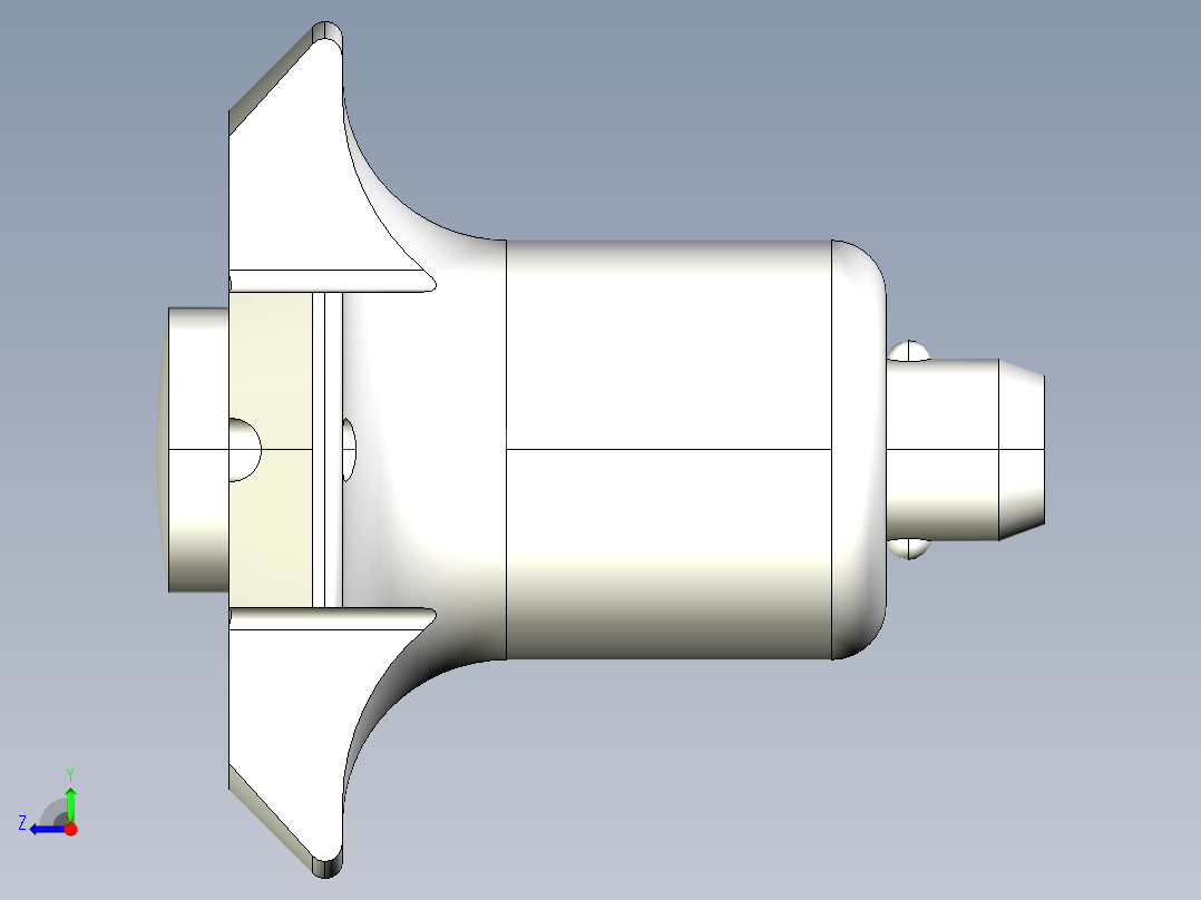 定位扣件2236-3D多系列多零件图纸模型右视图