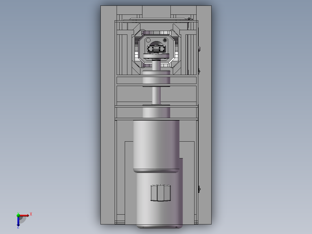 筒形件卷边接合偏心冲床俯视图
