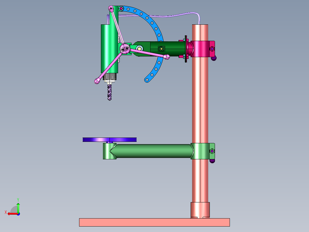 工业级工作台微型钻孔机后视图