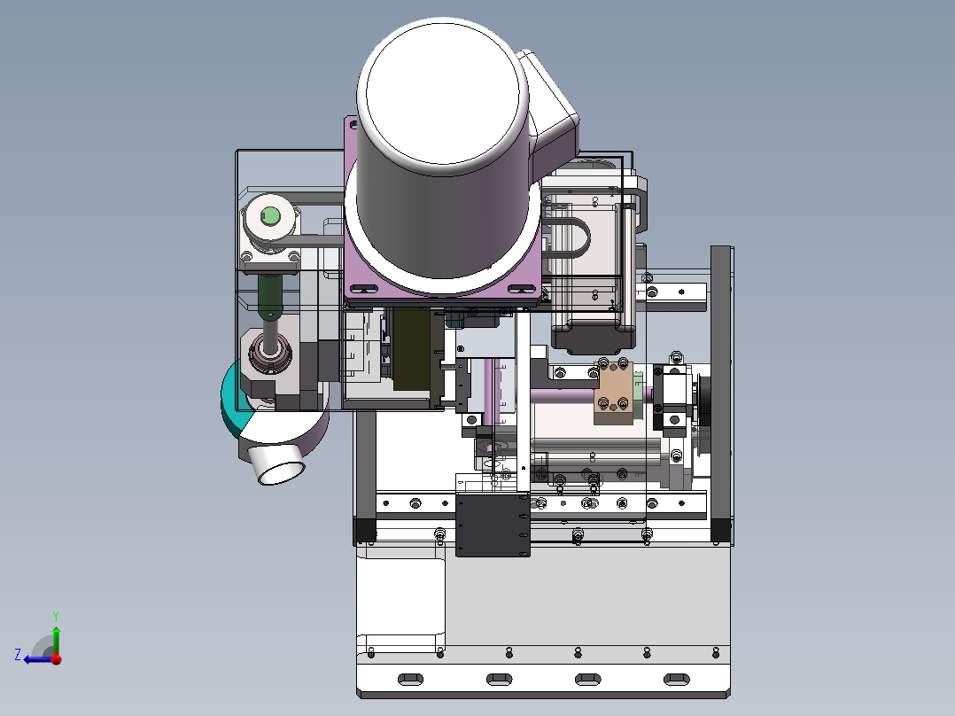 4轴立式抛光机打磨研磨设备右视图