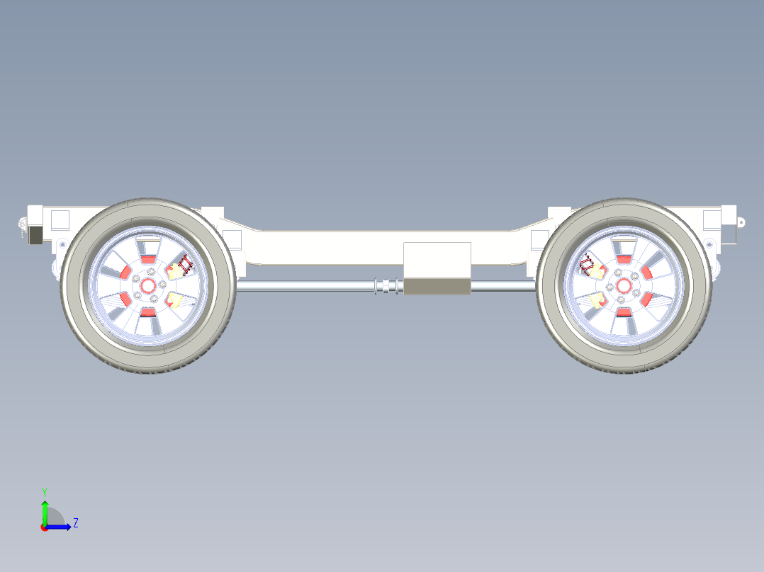 jeep-sasi吉普车底盘3D图纸 x_t IGS格式左视图