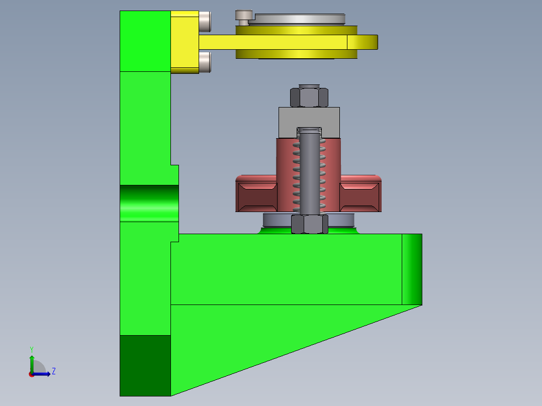 831008拨叉加工工艺及镗φ50孔夹具设计【含三维SolidWorks和UG】左视图