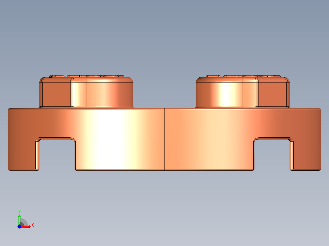 乐高零件 4032 板 2 x 2 圆形-4032 Bright Reddish Orange Plate 2 x 2 Round.STEP前视图