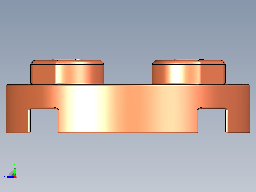 乐高零件 4032 板 2 x 2 圆形-4032 Bright Reddish Orange Plate 2 x 2 Round.STEP右视图