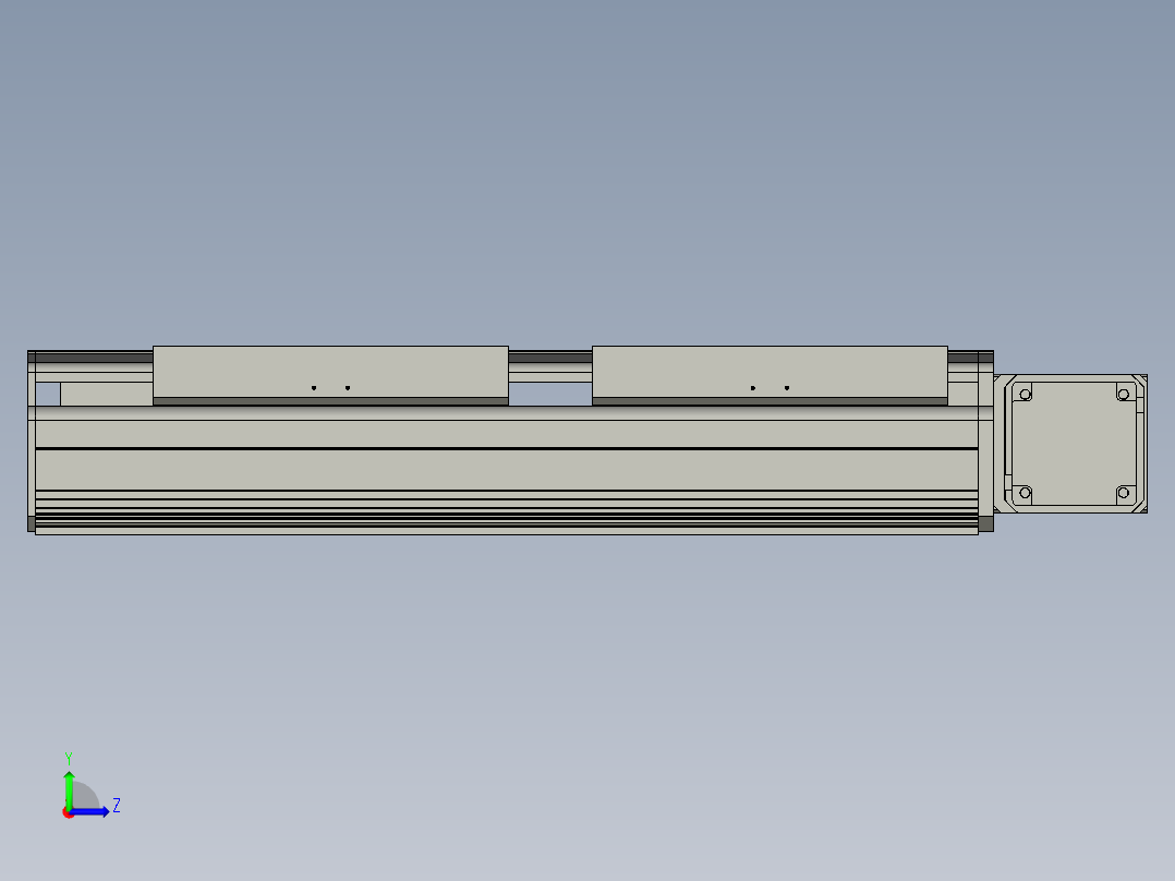 直线模组LHB21-L40-S250-R(B)设计图纸左视图
