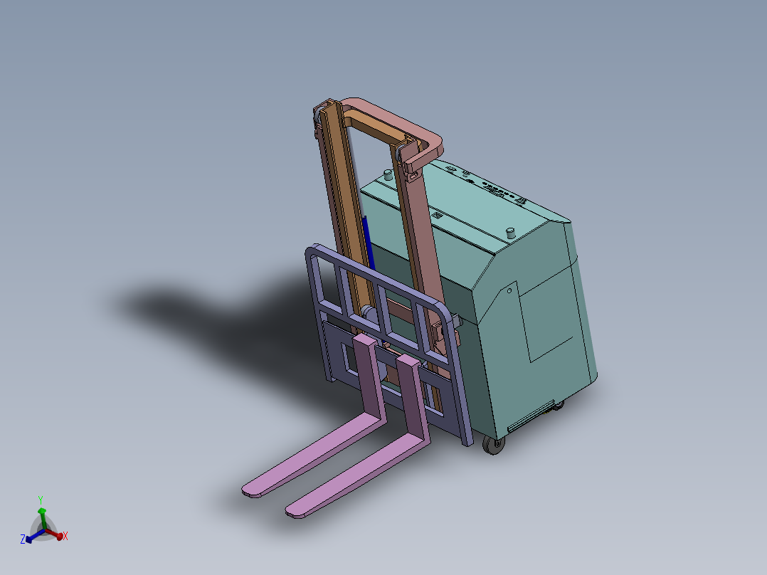 电动搬运小车三维图