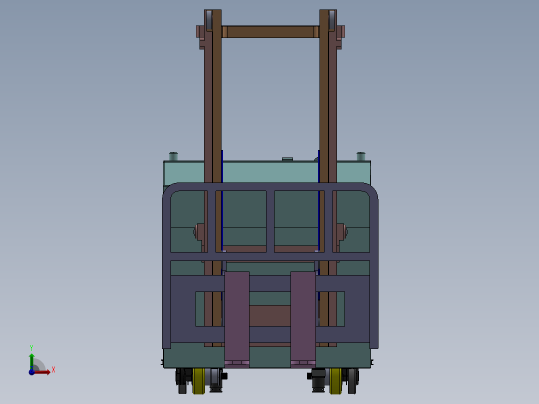电动搬运小车三维图前视图