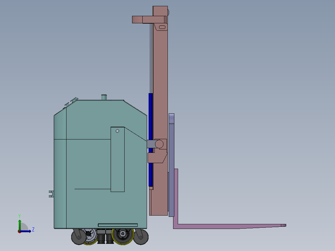 电动搬运小车三维图左视图