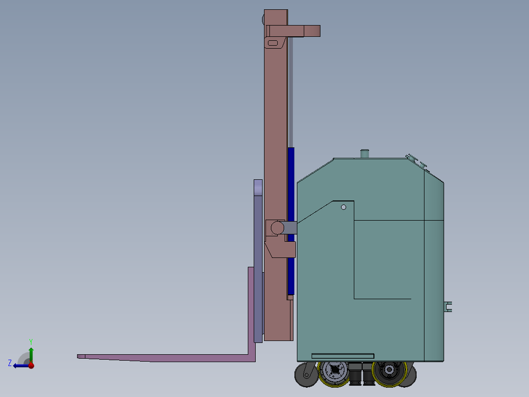 电动搬运小车三维图右视图