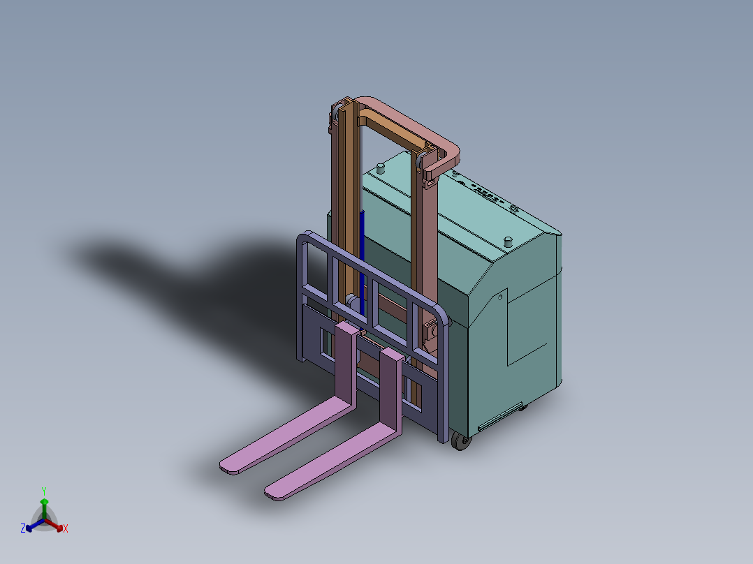电动搬运小车三维图正等轴测图