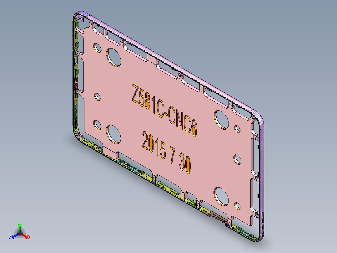 Z581C-笔记本CNC工装夹具三维模型CNC6-15730正等轴测图