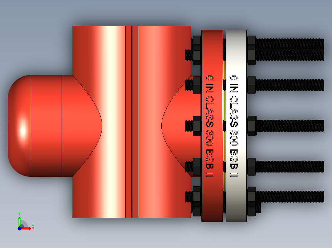 管件接头、螺纹接头、三通(35)前视图