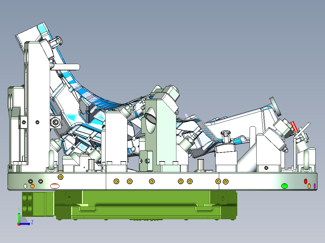 左护板液压夹具左视图