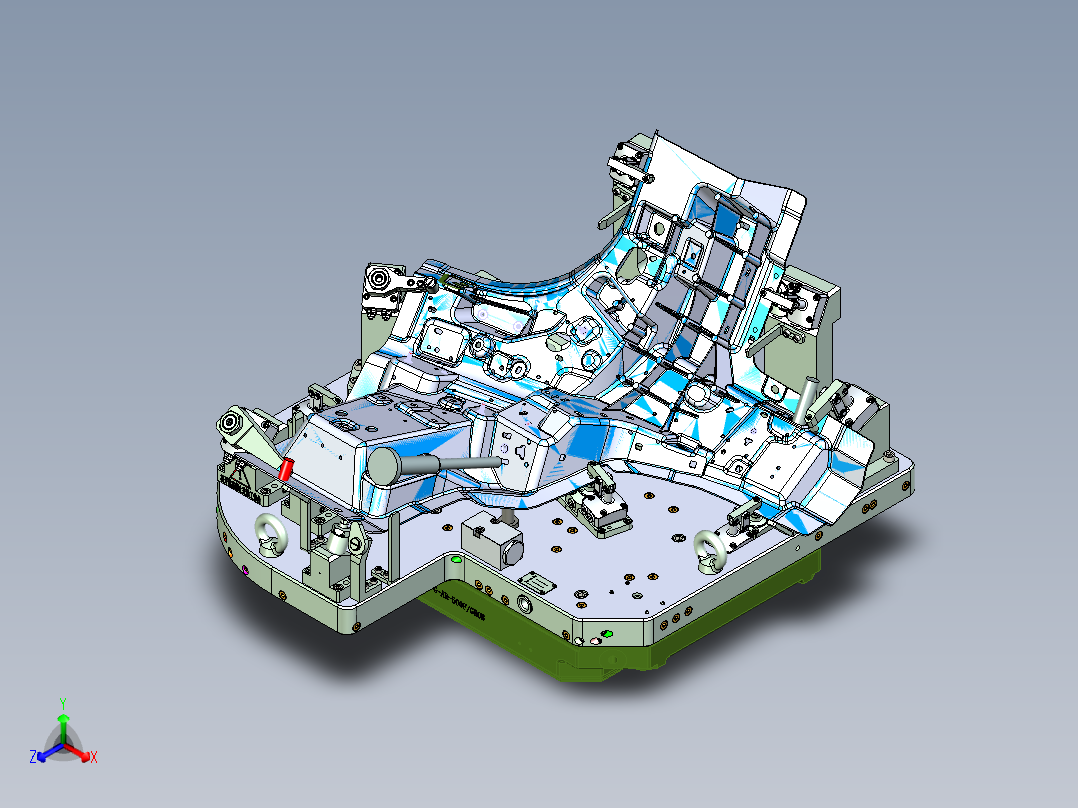 左护板液压夹具正等轴测图