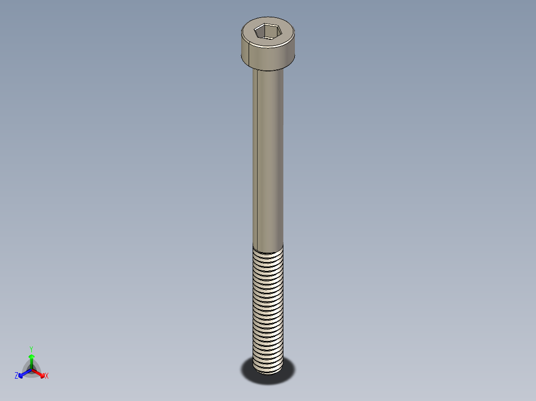 Screw_DIN_912_M4x50_A2.STEP公制内六角螺钉正等轴测图