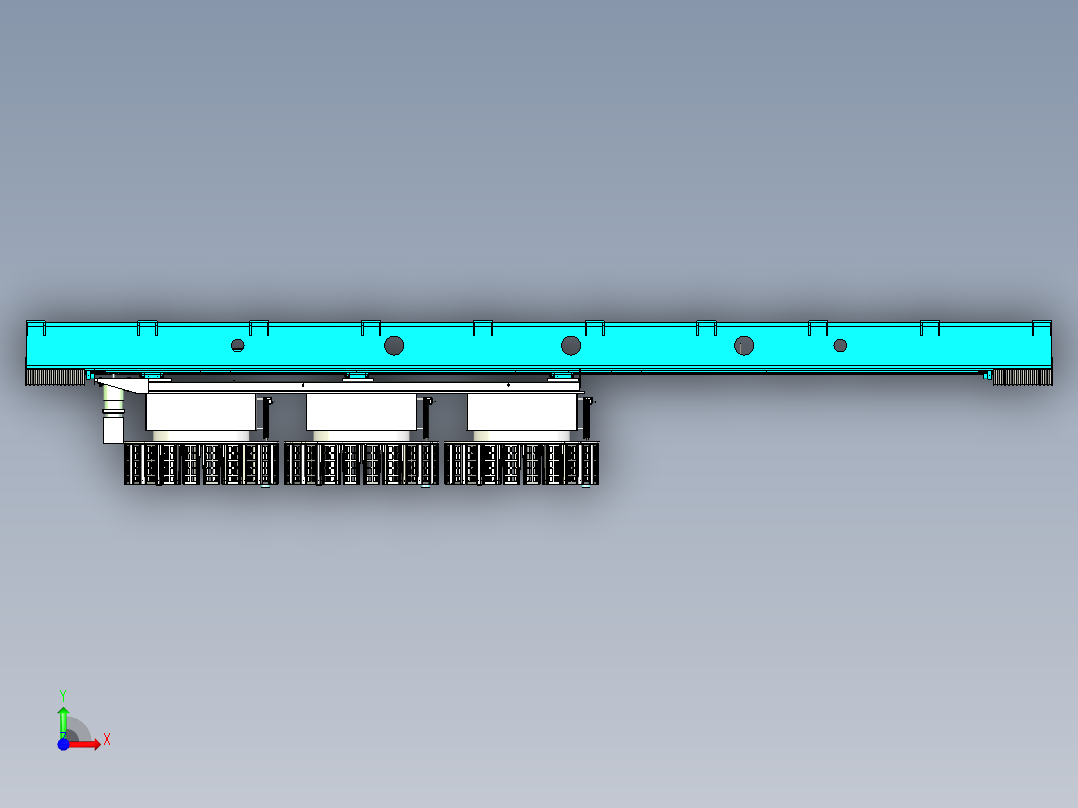 大型重载地轨输送平台前视图