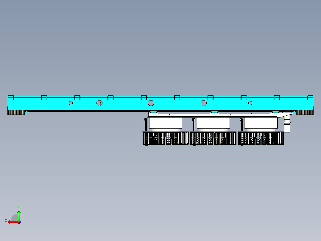 大型重载地轨输送平台后视图