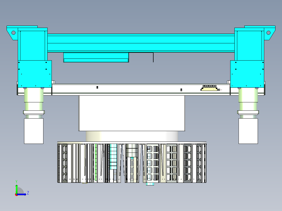 大型重载地轨输送平台左视图