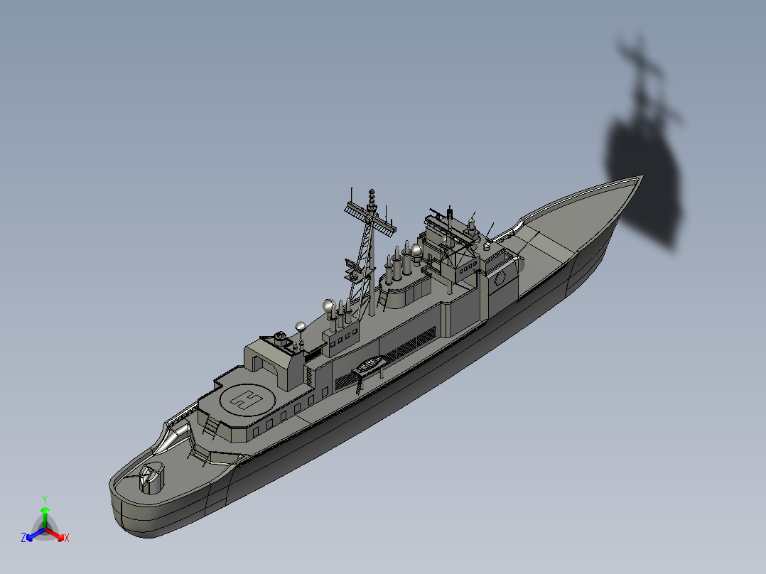 暴雨级巡洋舰正等轴测图