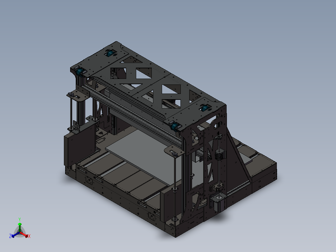 数控雕刻刨机正等轴测图