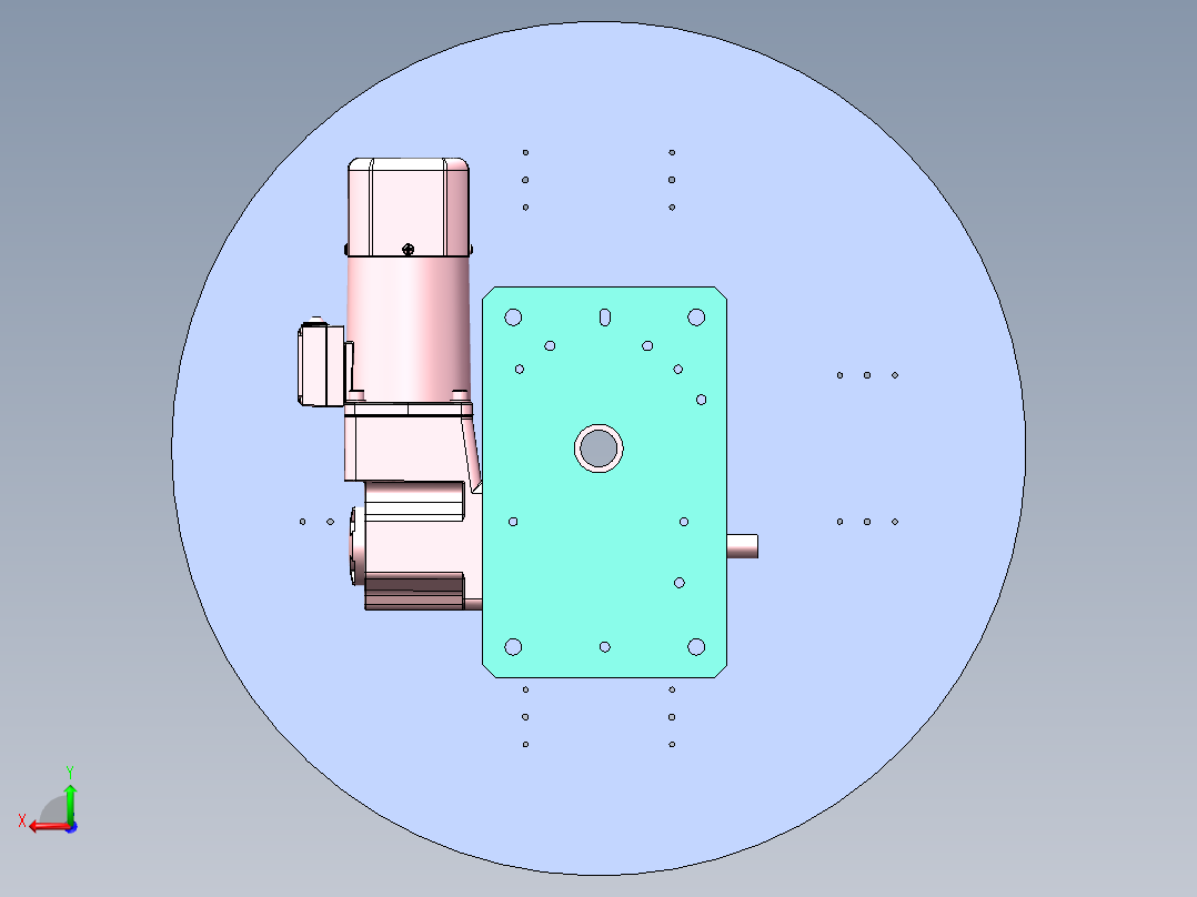 8工位凸轮分割器转盘机构后视图