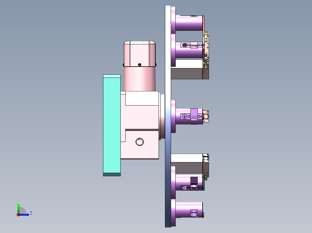 8工位凸轮分割器转盘机构左视图