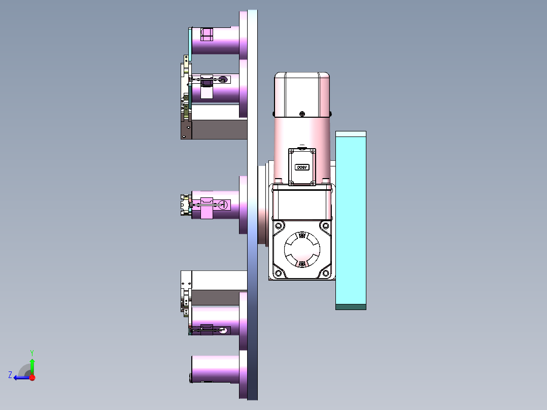 8工位凸轮分割器转盘机构右视图