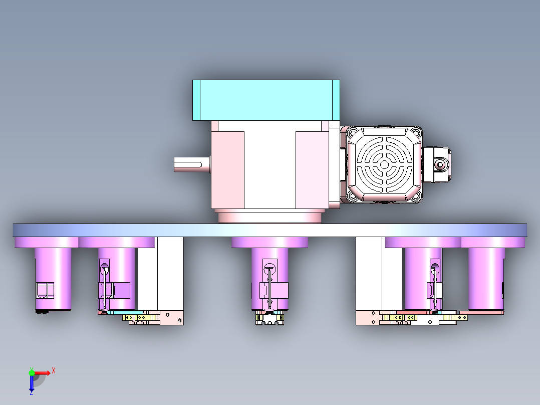 8工位凸轮分割器转盘机构俯视图