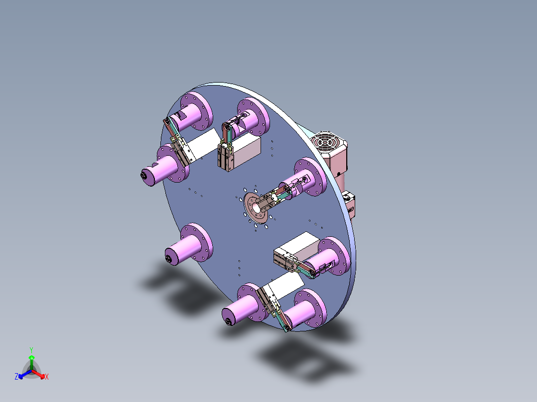 8工位凸轮分割器转盘机构正等轴测图
