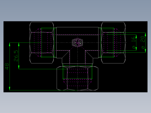 PARKER管接头EO Union tee T20SCF_front