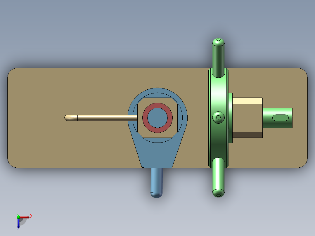 间歇传动装置俯视图