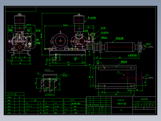 SSR-50外形尺寸图(卧式消音器）