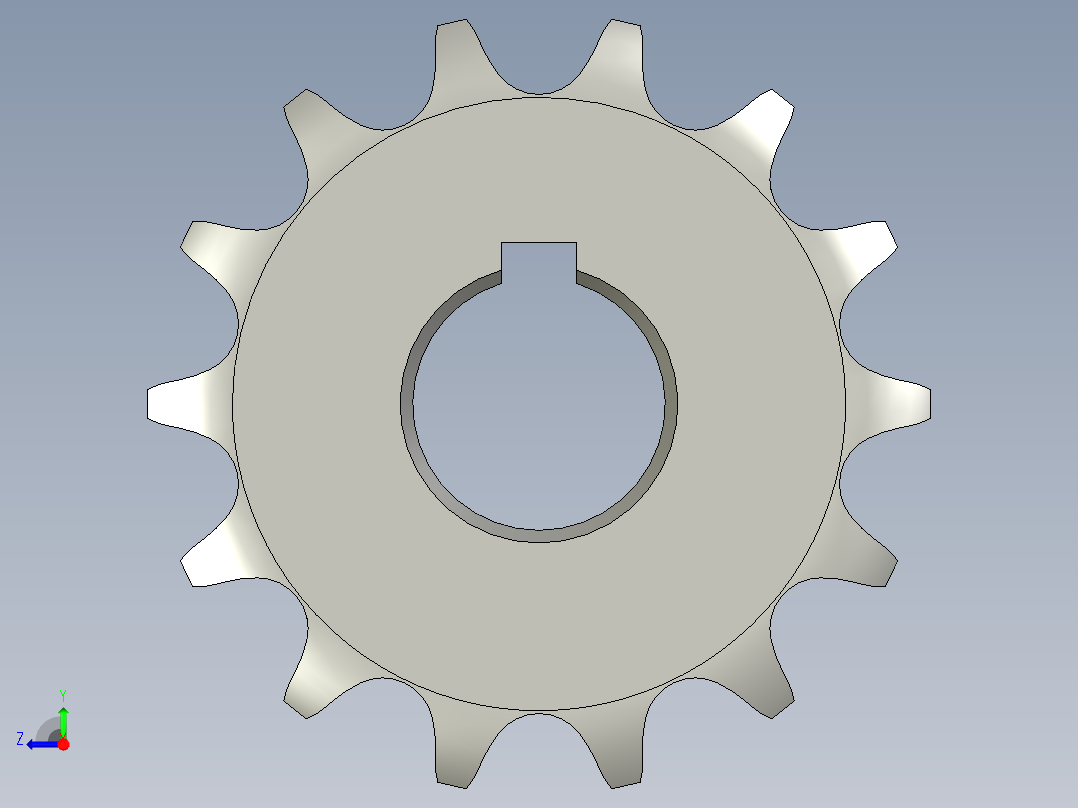 08a主动链轮14z20孔右视图